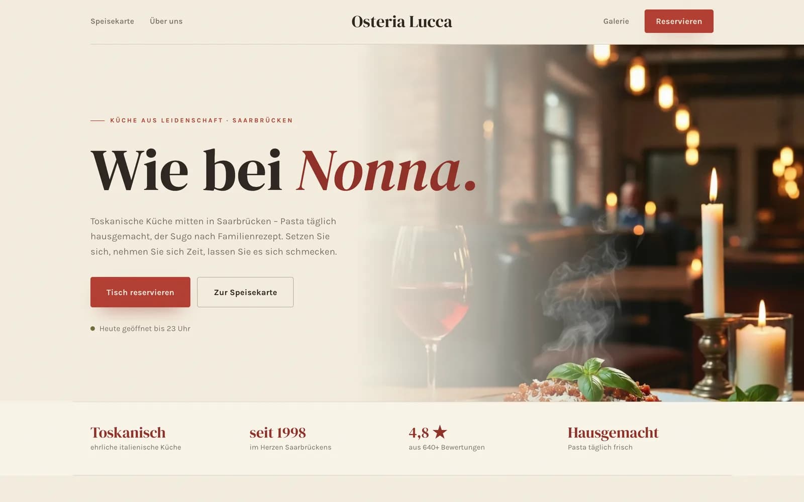 Vorschau der Demo-Website Osteria Lucca
